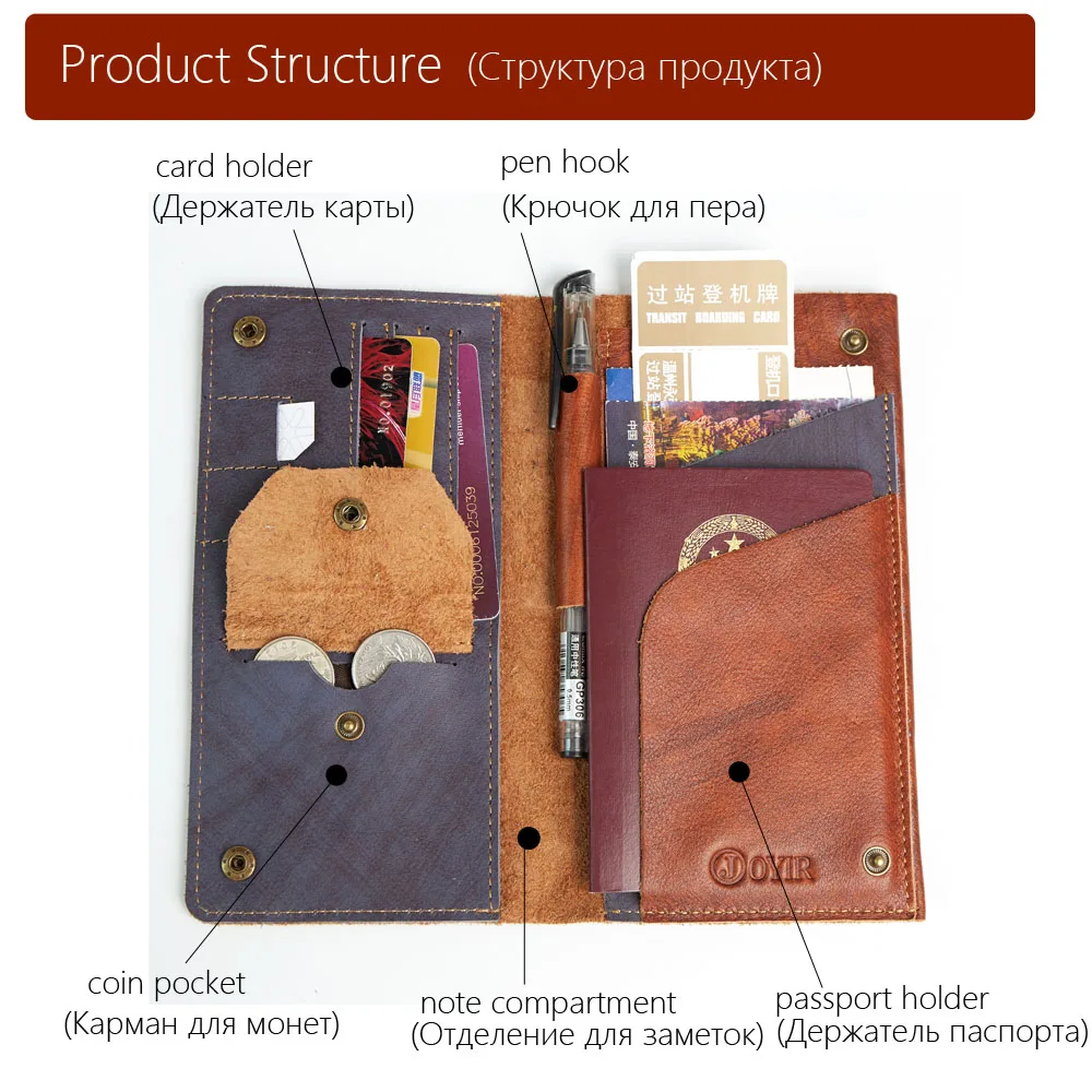 Joyir дорожный кошелек Пояса из натуральной кожи заграничный паспорт кошелек Длинные Мужской кошелек большой Ёмкость телефон, кошелек доллар Цена Кошелек и 62