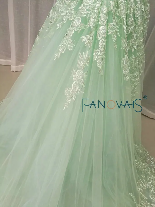 Мятно-зеленые кружевные вечерние платья со съемной юбкой Sexy Green Formal Special Occasion Dresses