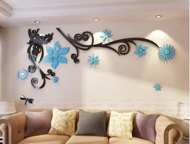 3d акриловые Трехмерные настенные наклейки сделай сам романтическая лоза