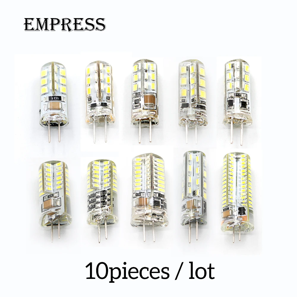 10 шт Led G4 лампы 220 V светодиодные лампочки AC DC 12 W 6 SMD 2835 3014 прожектор 360 Угол луча
