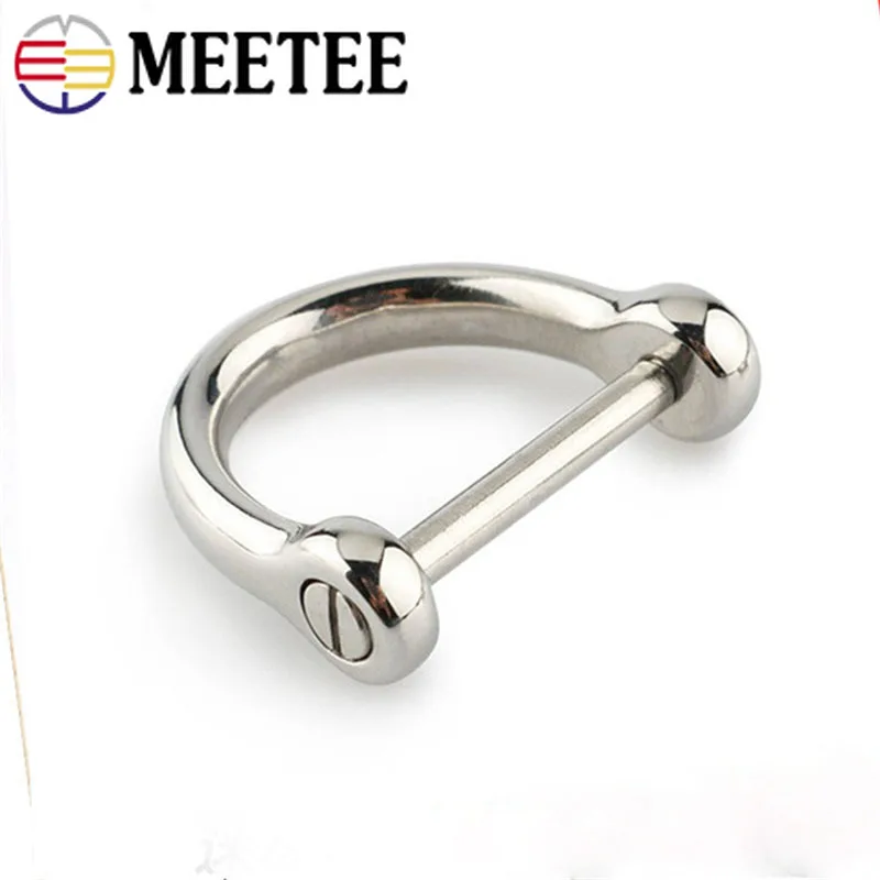 Брелок Meetee из нержавеющей стали 2/4 шт 17/25 мм d-образная Серебряная Скоба для багажа