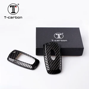 Glossy black T-carbon чехол для ключа из углеродного волокна Чехлы для нового Ford - Название цвета: Glossy black