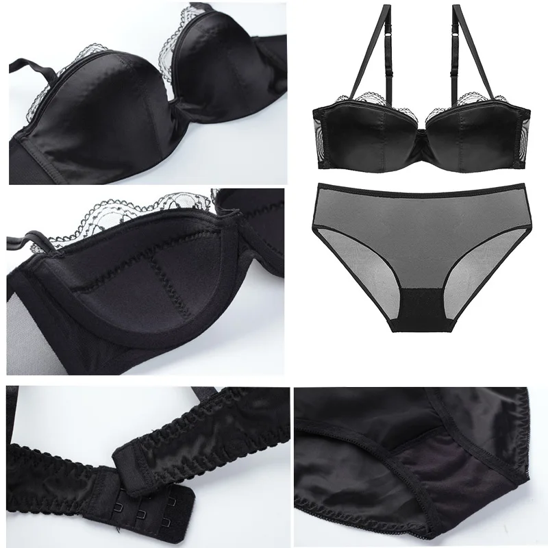 Пуш ап гладкий тонкий бюстгальтер комплект сексуальный женский нижнее белье
