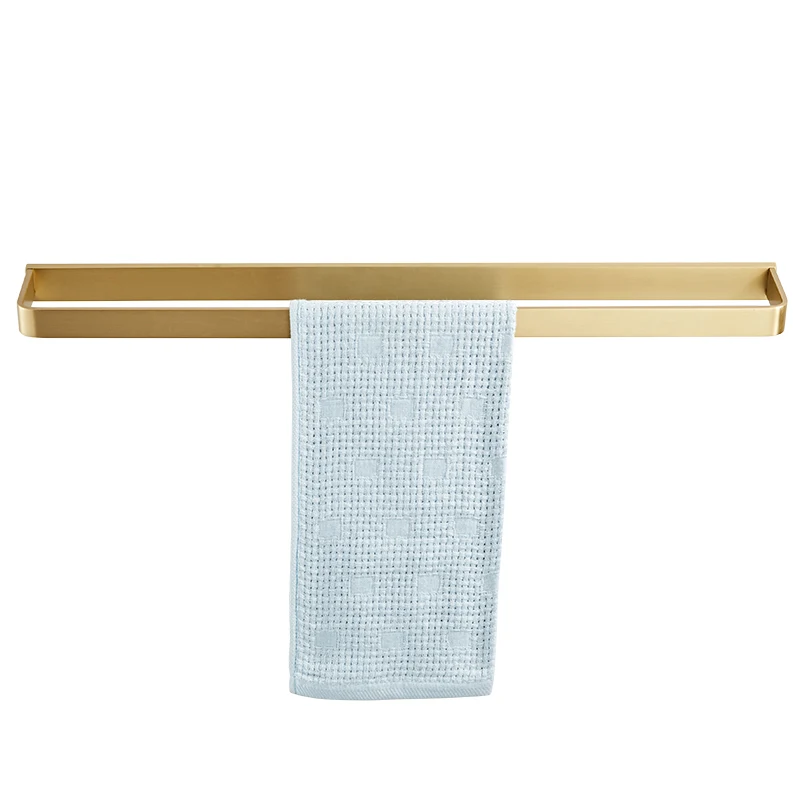 

Brass Bathroom Shelf Simple Solid Towel Rack Copper Single Rod Towel Hanging Bathroom Accessories Set Single Holder Wall Mount