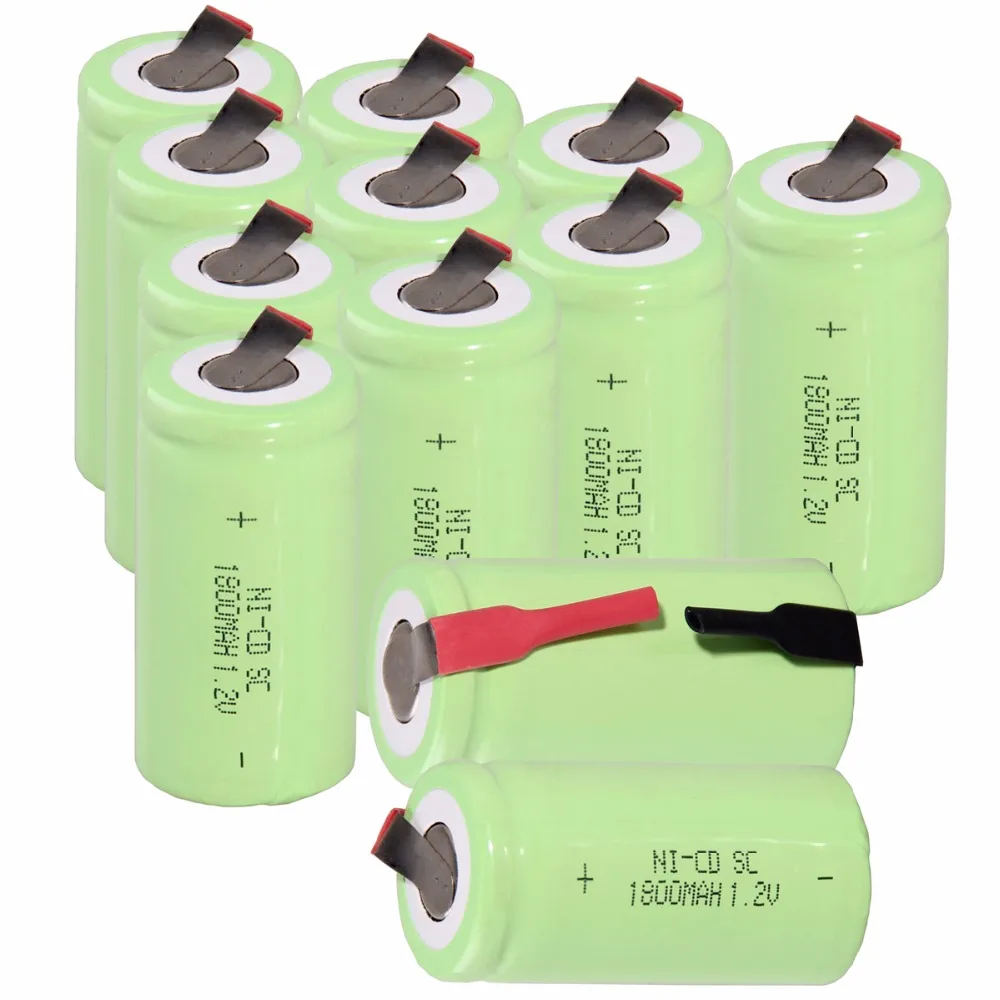 12 шт. SC 1800mah 1 2 v батарея NICD аккумуляторная электрическая отвертка 4 25 см *