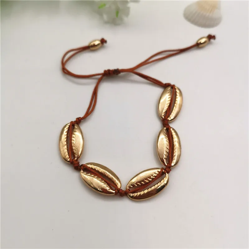5gold xiu bracelet Модные золотые Цвет раковина Каури колье Цепочки и ожерелья Для женщин в стиле панк, имитация жемчуга, ожерелье с бусами на веревочной цепочке Цепочки и ожерелья Богемия ожерелье - Окраска металла: 5gold xiu bracelet
