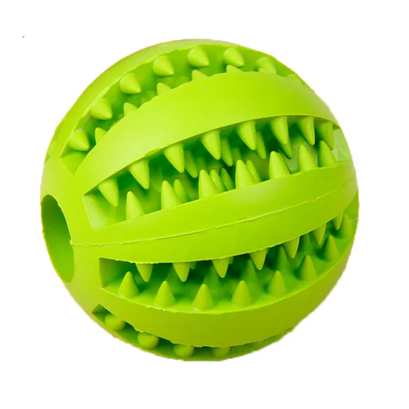 Ball green Игрушка для собак интерактивные резиновые шарики для домашних животных собака кошка жевательные игрушки для щенков мяч зубы жевательные игрушки чистка зубов Шарики Пищевой светильник синий - Цвет: Ball green