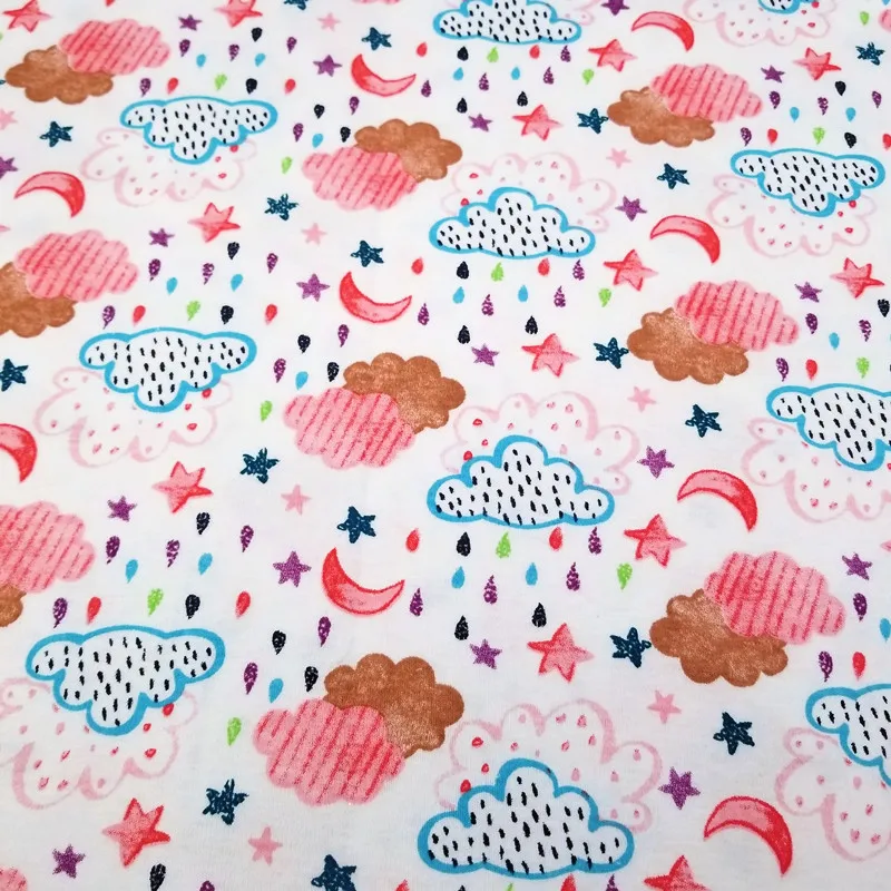 Хлопчатобумажная трикотажная ткань с принтом Детская хлопчатобумажная