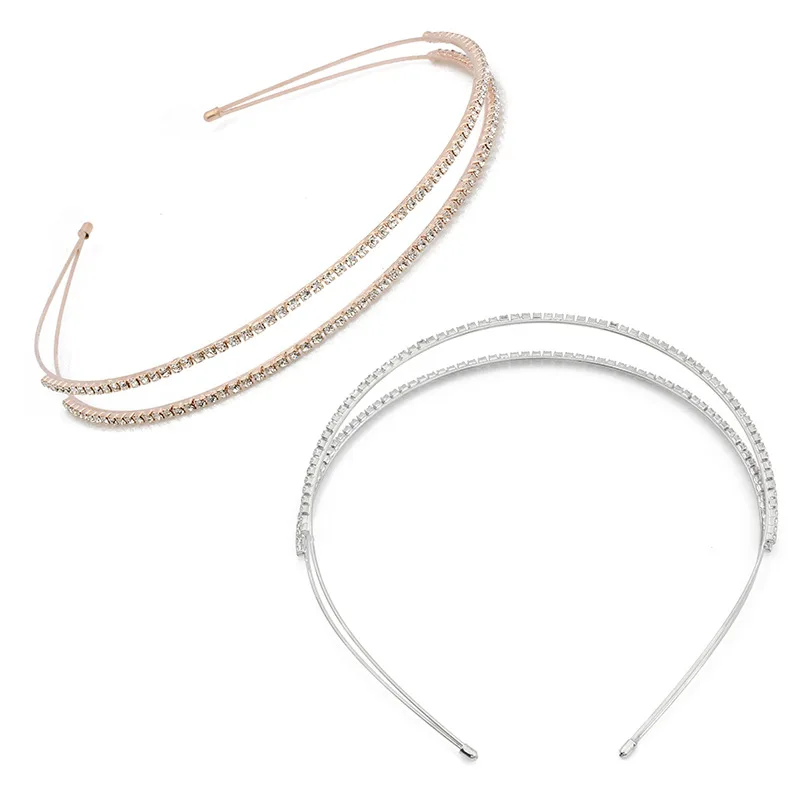 12 шт. модные двухрядные ювелирные украшения Стразы с кристаллами металлические