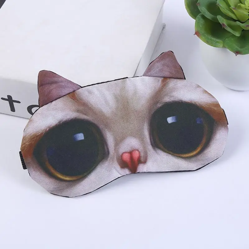 3D Забавный мультфильм животных кошка собака напечатанные патчи на глаза сна