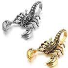 Мужская мода панк Рок индивидуальная винтажная титановая стальная цепочка со скорпионом ожерелье мужское ожерелье