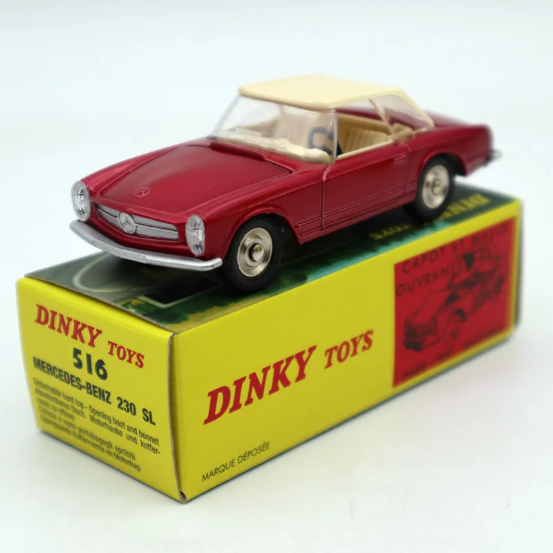 Красные литые игрушки 1:43 Масштаб модели автомобилей Dinky игрушки 516 Mercedes Benz 230 SL Rouge Atlas