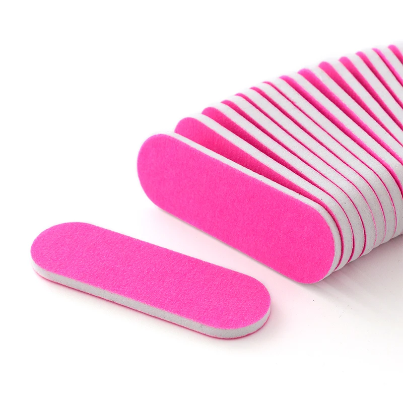 STZ 20 штук Пилочки для ногтей комплект шлифовальная Полировочная и розовыми