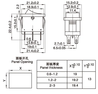 5 шт. KCD1-106 DPDT 6PIN черный Мини кнопочный кулисный переключатель ВКЛ./ВЫКЛ./вкл. Лодочные переключатели питания 6A/250V 10A/125V 15*21 мм 15*21 6 pin
