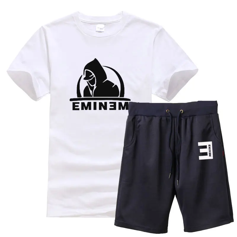 Новинка 2018 модная Мужская хлопковая футболка с короткими рукавами Eminem