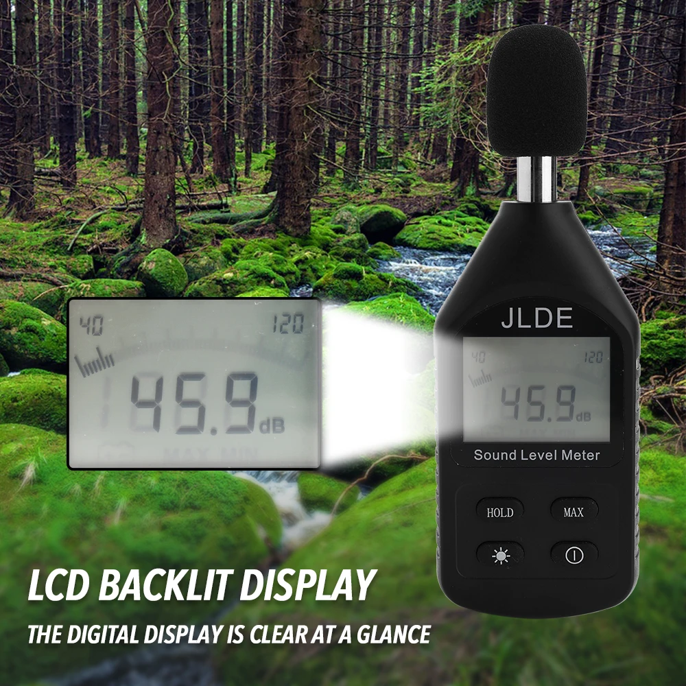 

Sound Level Meter Clear Digital Noise Detector Monitoring LCD Backlight Sound Level Meter Mini Lightweight High Accuracy