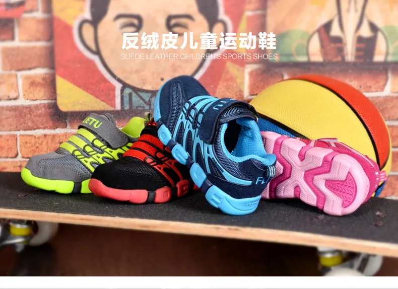 Children's shoes genuine leather sports shoes new autumn Fashion Non-slip sneakers size 21 to size37