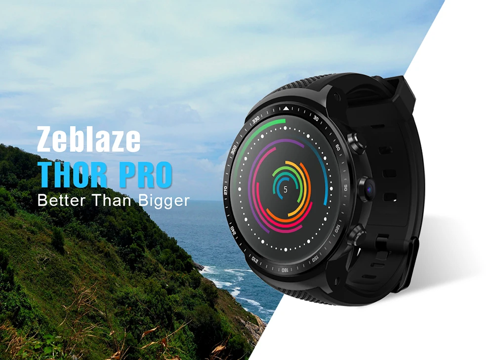 Смарт-часы Zeblaze Thor PRO, SIM, 3G, gps, wifi, Android 5,1, четыре ядра, 1 ГБ, 16 ГБ, 2,0 МП, камера, монитор сердечного ритма, Смарт-часы