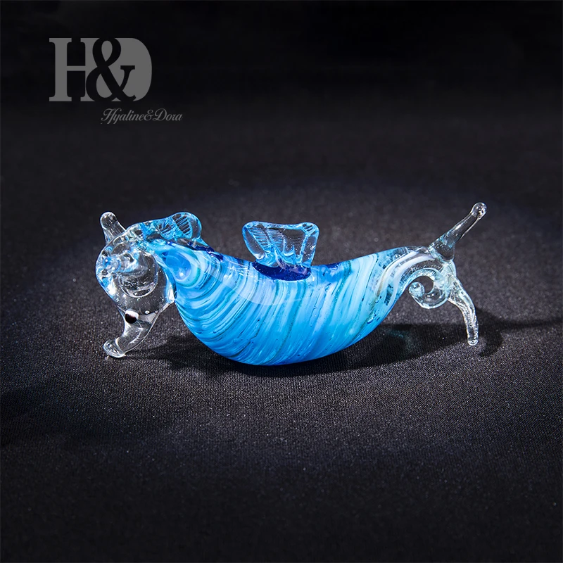 H& D 3,1 дюймов маленький стеклянный морской конек Морская жизнь скульптура Дикая жизнь статуэтка ручной работы выдувное стекло искусство домашний декор стола