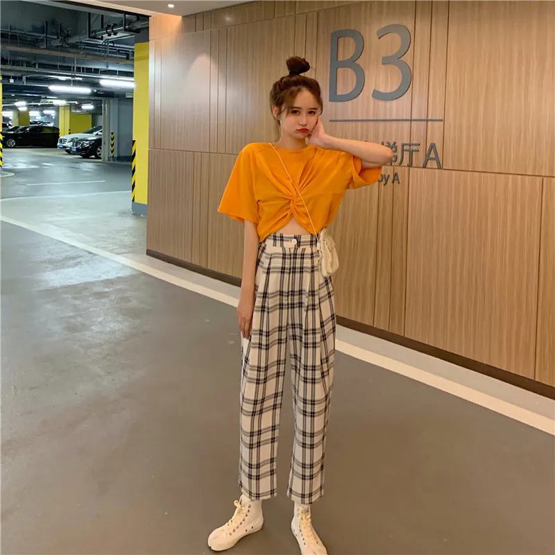 Женская Летняя мода 2019 комплект из двух предметов футболка с короткими рукавами