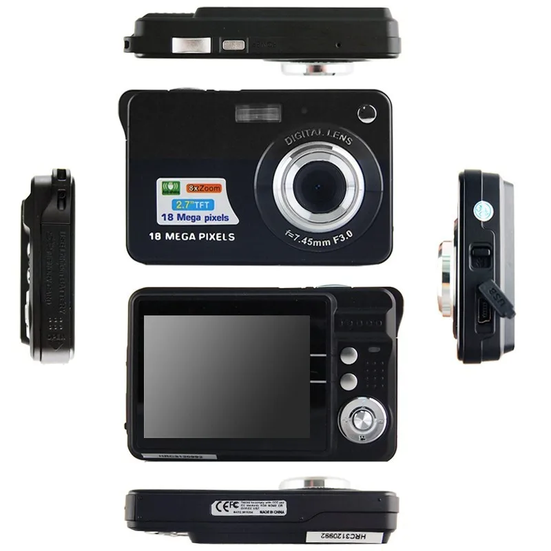 Высокое качество! 1280*720 HD мини цифровая камера 18MP 2 7 &quotTFT 8x Zoom Smile Capture Anti shake