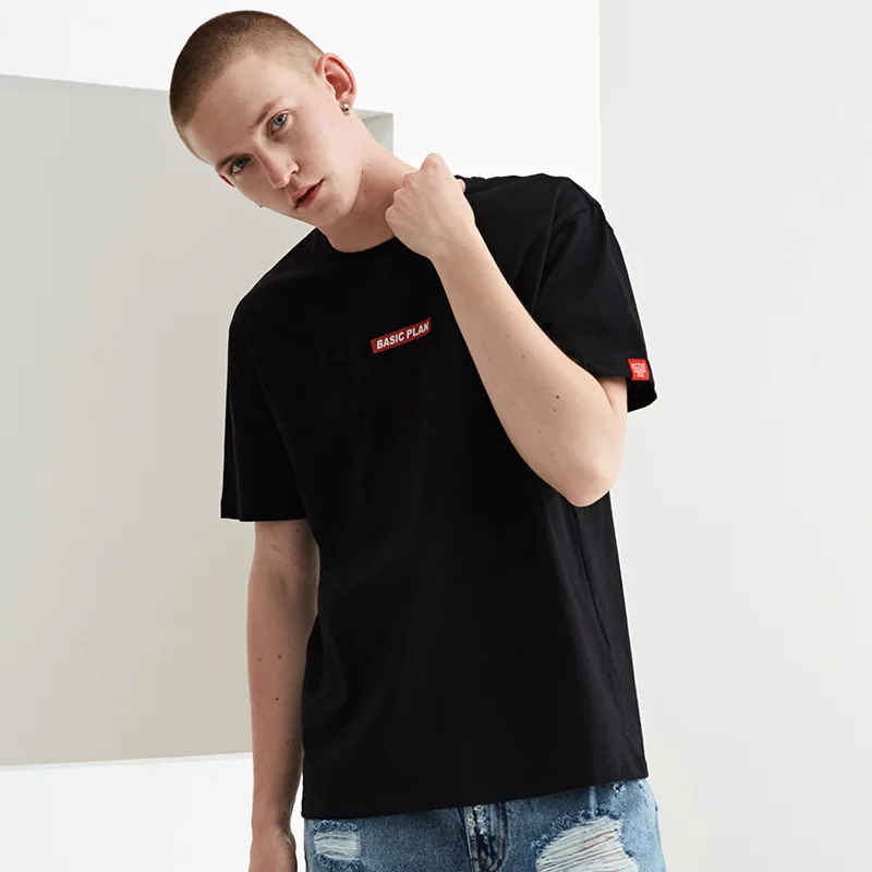 Хлопковая футболка с короткими рукавами для мужчин Новинка 2019 года летний