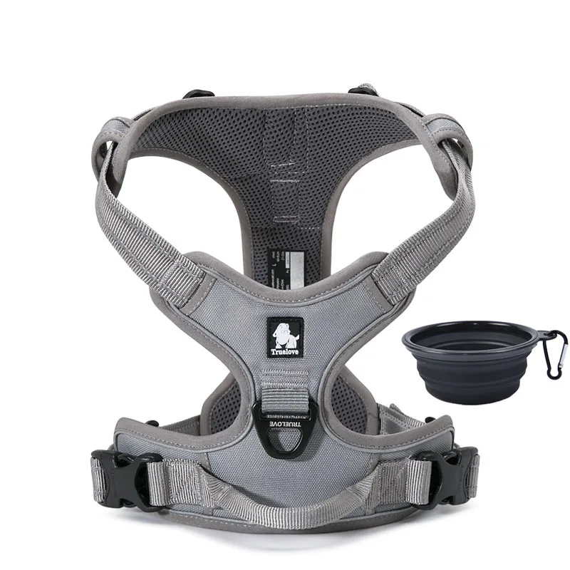 Truelove Dog Harness Small Large Durable Reflective Pet Harness Dog Running Safety Lift Pulling Walking Harness For Dog Travel - Цвет: Grey