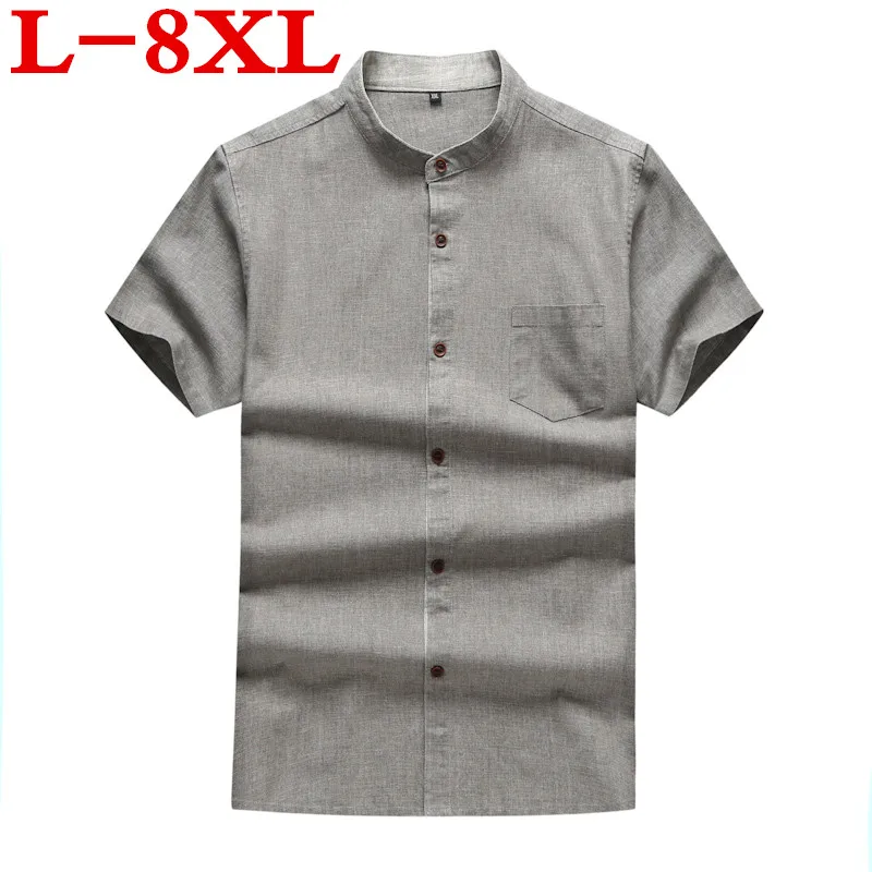 8XL 7XL 6XL весенние мужские повседневные рубашки хлопчатобумажные серые цвета