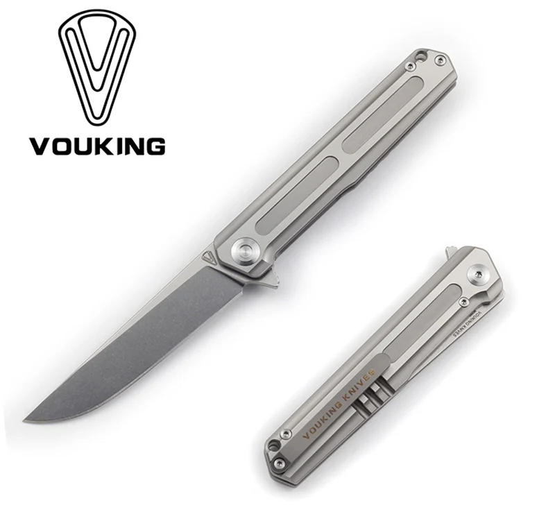 VOUKING T01 Флиппер складной нож M390 лезвие KVT шарикоподшипник титановая ручка Кемпинг Охота Открытый выживания Ножи EDC инструменты