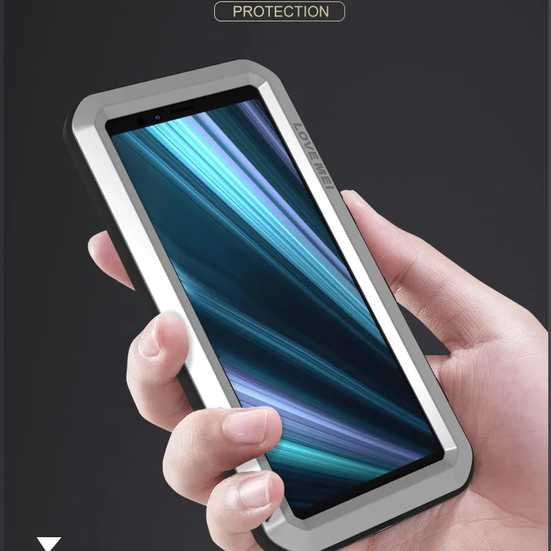 Для 2019 SONY Xperia 1 LOVEMEI Мощный водонепроницаемый ударопрочный металлический чехол