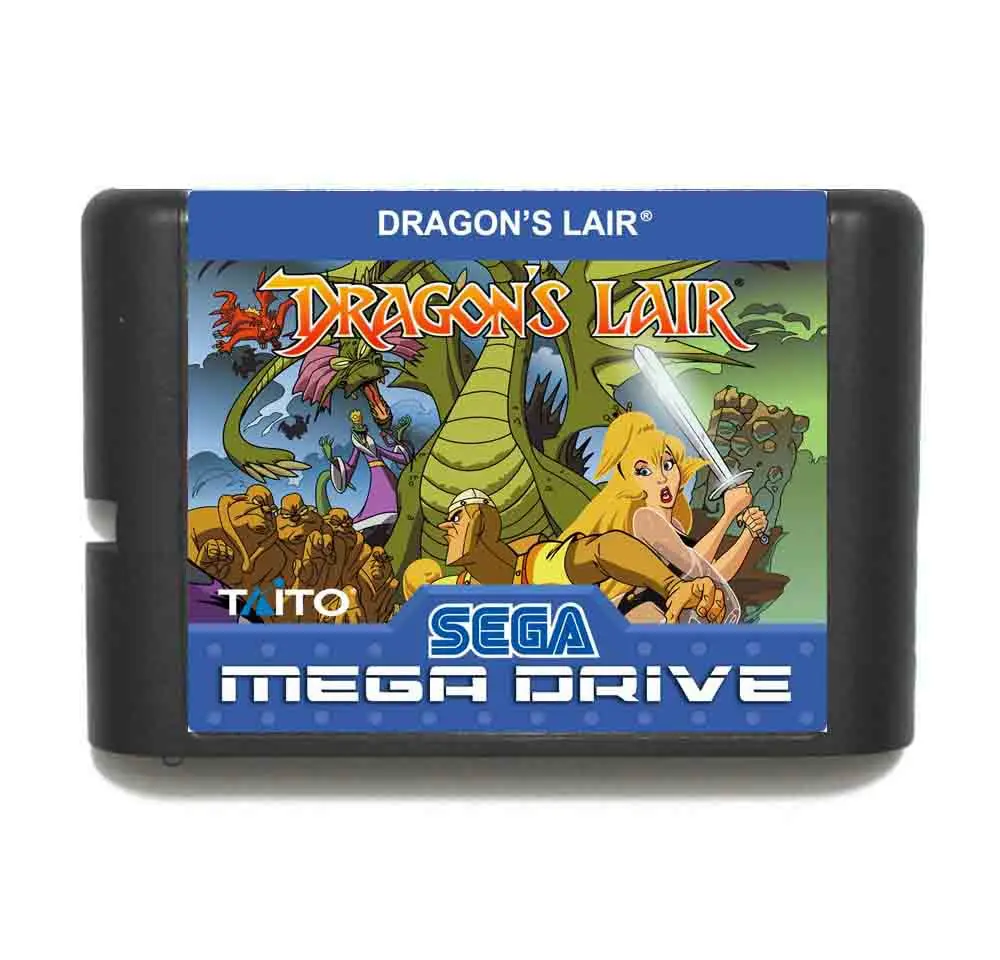 Карточка игровая Dragon Lair 16 bit MD с розничной коробкой для Sega Megadrive/Genesis|dragons lair|16 bitmd game