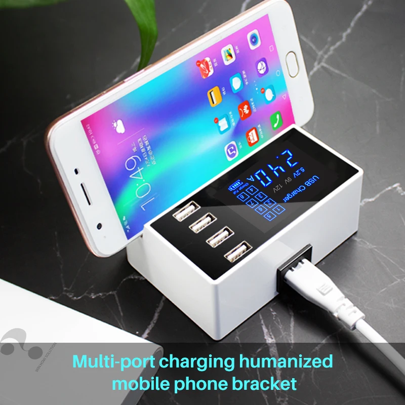 Умное зарядное устройство USB настенный адаптер док станция со светодиодным