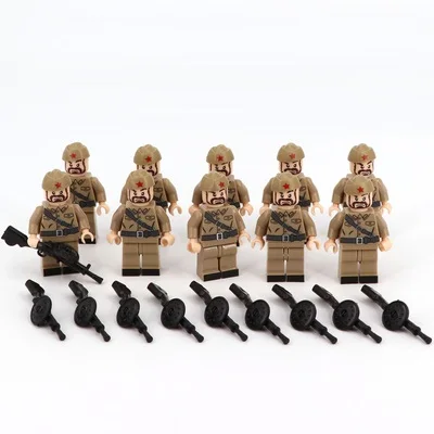 Советские пехотные солдатики, военное оружие, городская полиция, части Playmobil, Мини фигурки, строительный блок, кирпич, оригинальные игрушки