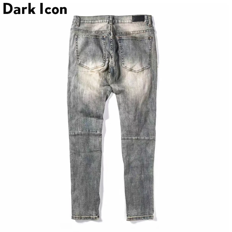 Мужские рваные джинсы DARK ICON потертые с боковой молнией 2019|men jeans|destroyed mens jeansjeans men |