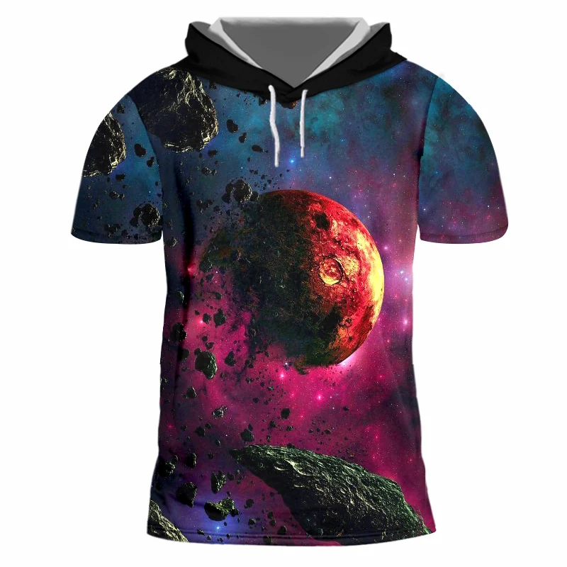 UJWI футболки с капюшоном Новое поступление мужская 3d печать Космические Планеты