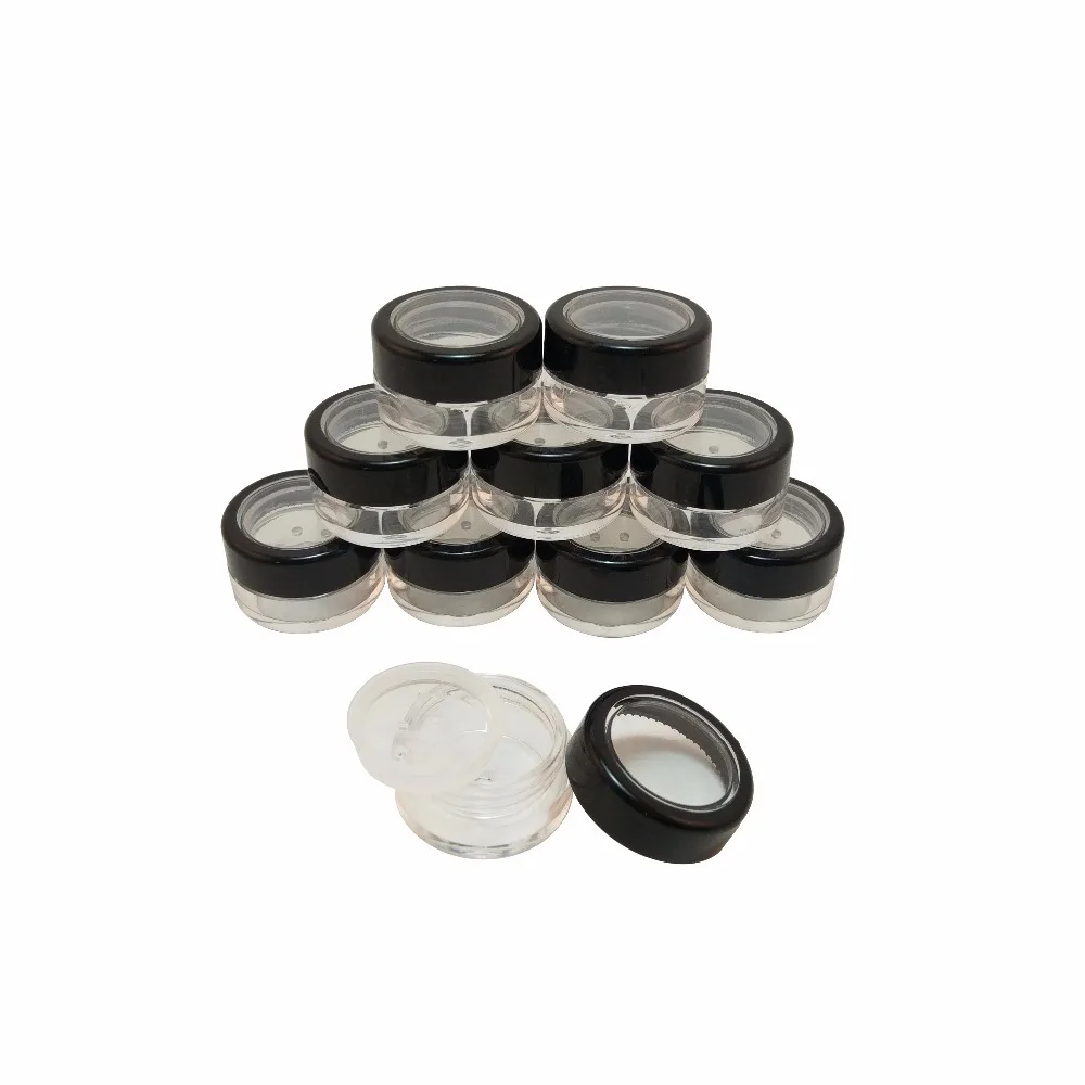 4 000 ШТ. Сито Loose Powder Банки Черный Обод Крышки Пластиковые Косметические Случае