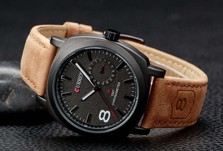 Curren Роскошные брендовые кварцевые часы повседневные модные кожаные reloj masculino