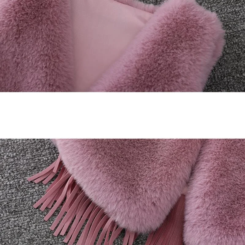 2018 Мода кисточкой меха и флиса для малышей жилет девочек Весна осень зима детское
