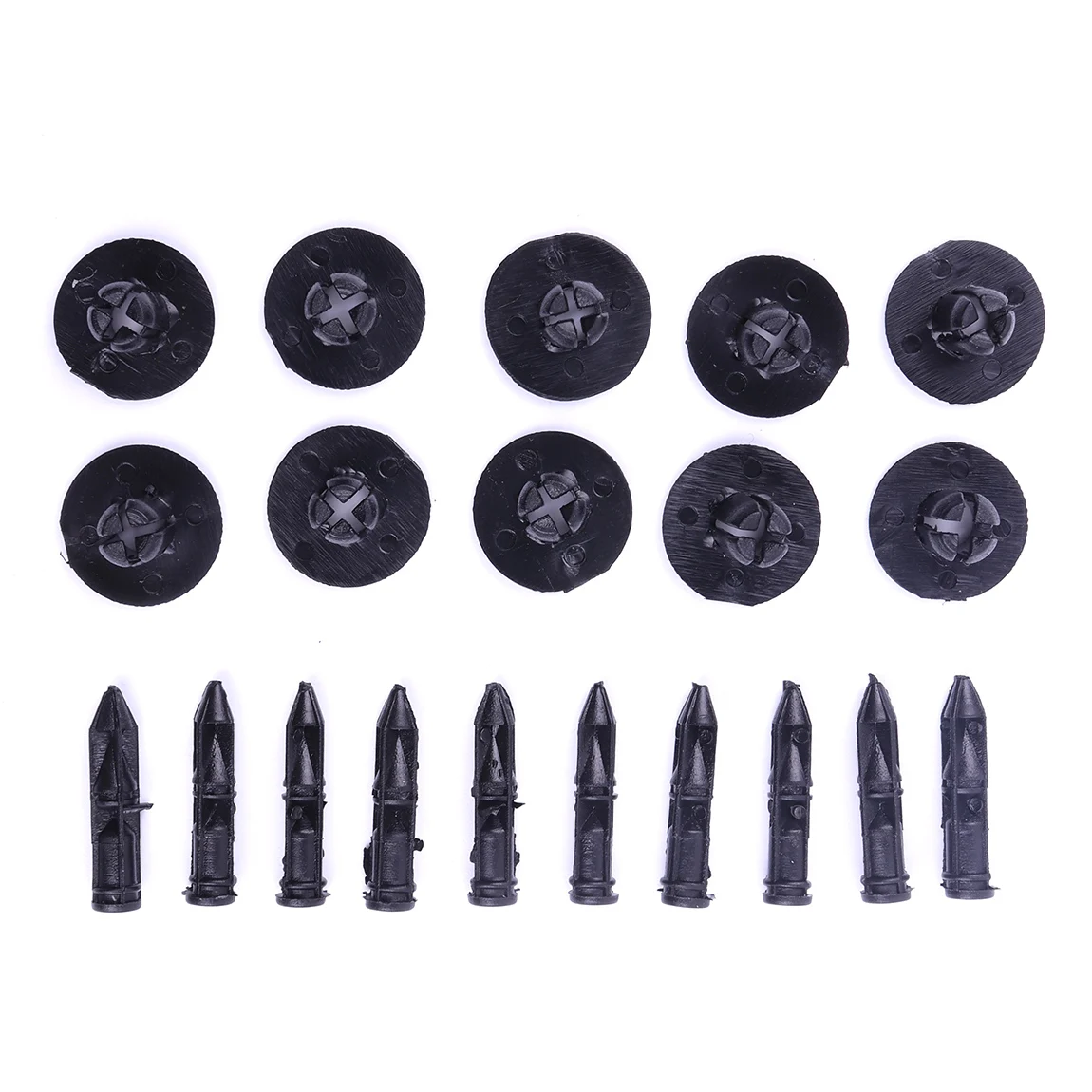 10x Черный Пластиковый обтекатель панель отделка зажимы Заклепки Крепеж комплект