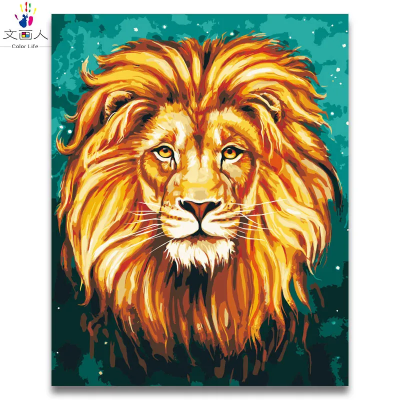 Животное Африки Король Лев сделай сам картина по номерам с комплекты живопись на