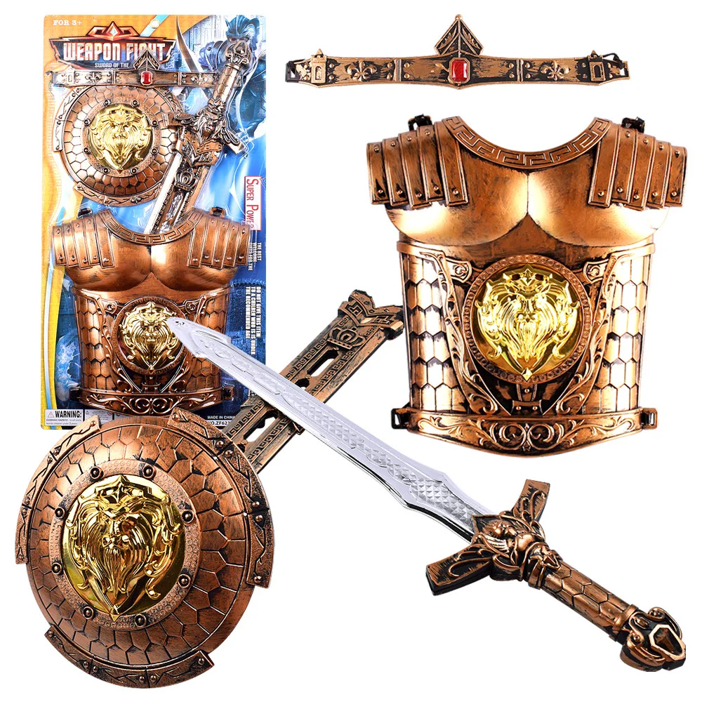 Бронзовый набор оружия, имитация лука, стрела, меч, щит, броня, комбинация, детские игрушки, оружие, косплей, меч, рыцарь, 1557