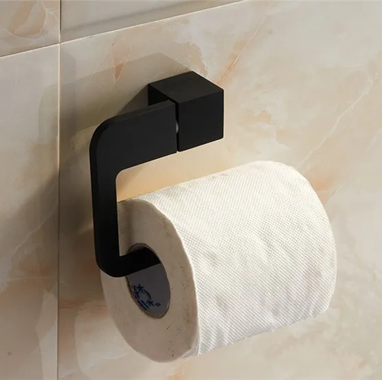 Новое поступление! Модный черный держатель туалетной бумаги для ванной комнаты, держатель рулона, аксессуары для ванной из нержавеющей ста... от AliExpress WW