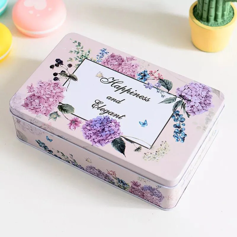 Милая и милая жестяная коробка для хранения с крышкой железные коробки печенья