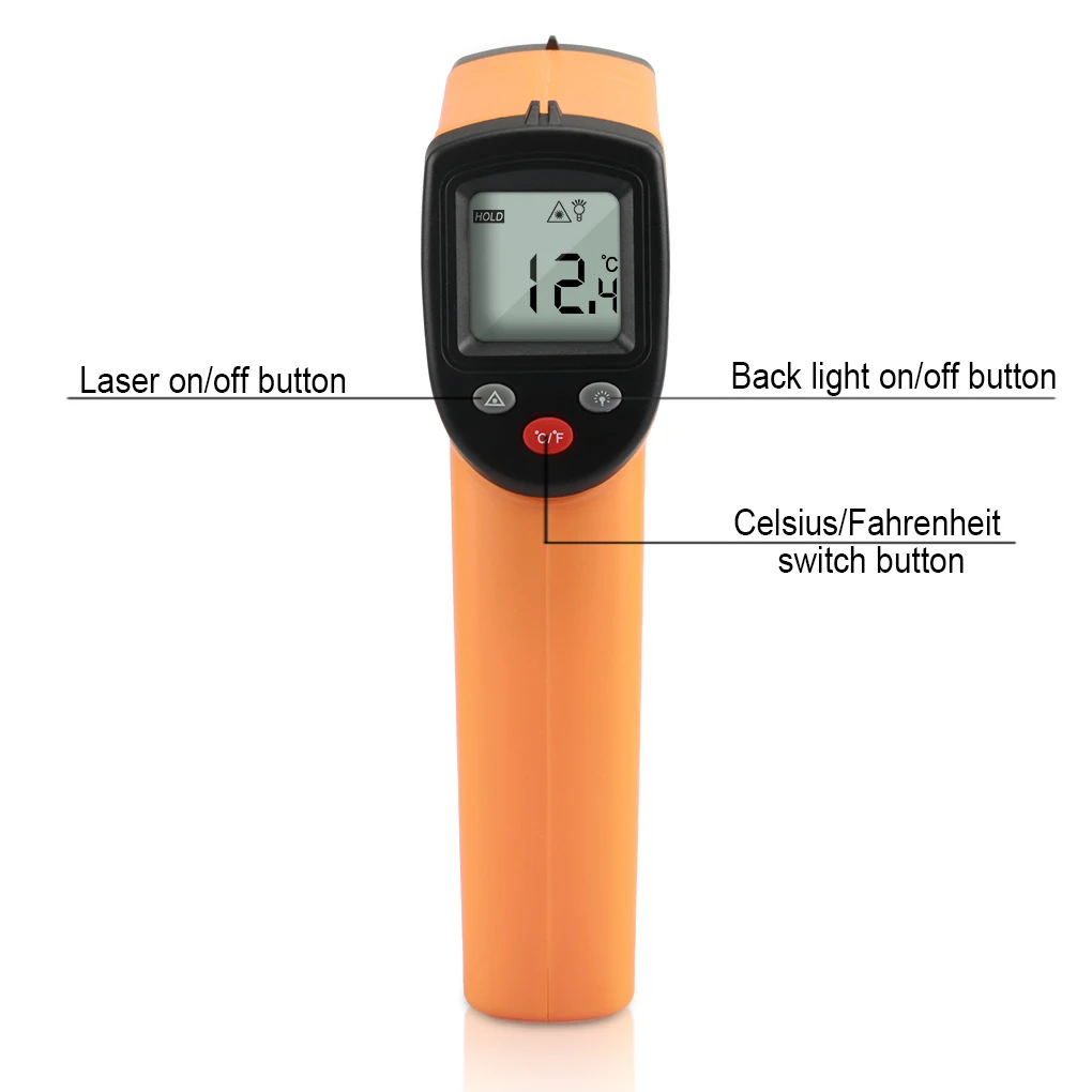 GM320 Non-Contact Laser LCD Display IR Infrared Digital C/F Selection Surface Temperature Thermometer For Industry Home Use | Инструменты