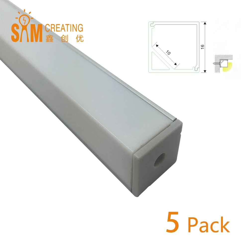 

Анодированный алюминиевый монтажный V-образный канал UnvarySam с углом 90 градусов (1 м/3,3 фута)-упаковка из 5-для светодиодной светильник