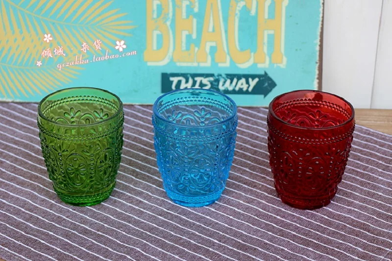 Рельефный стеклянный Ретро высокий стакан для красного вина мороженого с