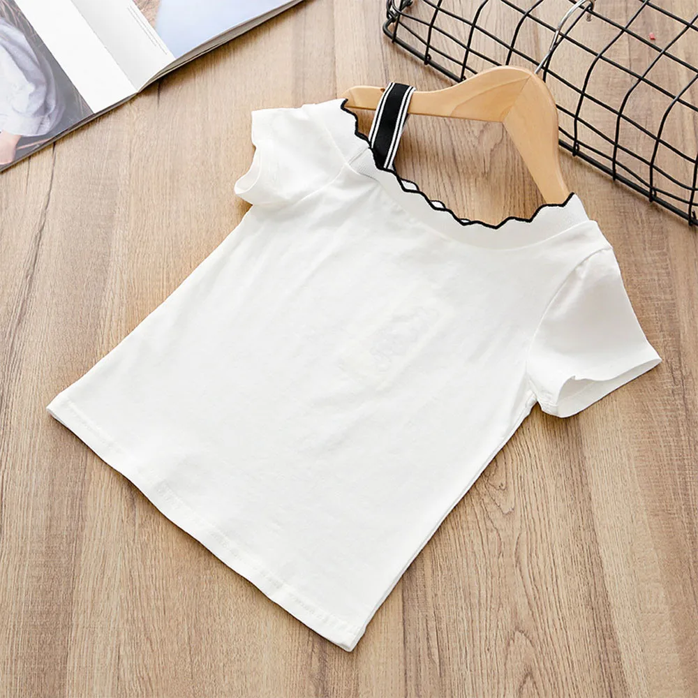 Комплект летней одежды из 2 предметов для маленьких девочек костюм футболка