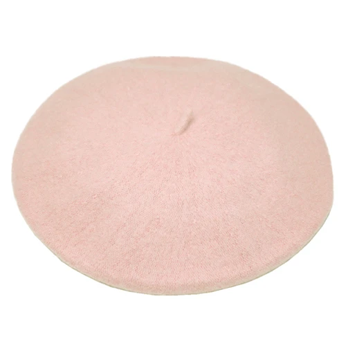 Light Pink Douchow женский светильник вес французская шляпа берет Юниоры девушки смешивание шерсти сплошной цвет черный красный черновато-зеленый без каблука шляпа - Цвет: Light Pink
