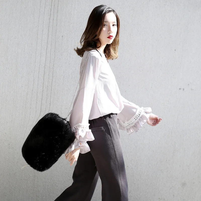 2018 зимняя мягкая женская маленькая модная меховая сумка тоут из искусственного