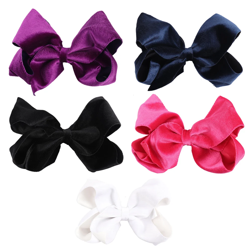 Детские Бархатные бантики для волос 7 5 &quot зажим ручной работы с большим бантом
